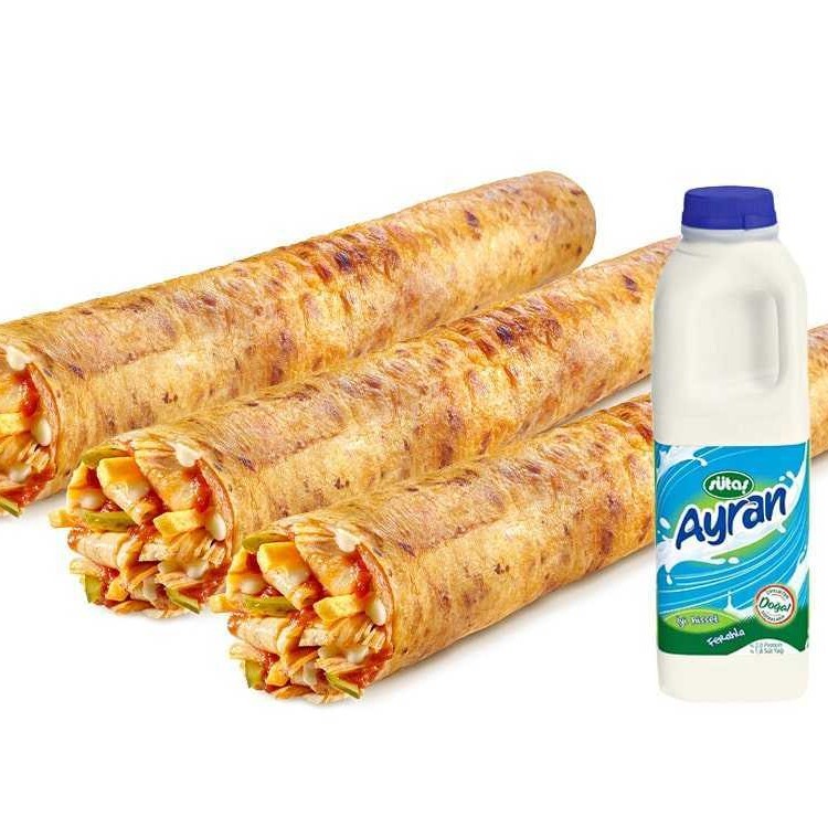 3'lü Tavuk Döner Mega Dürüm (L) (45 cm) Menü