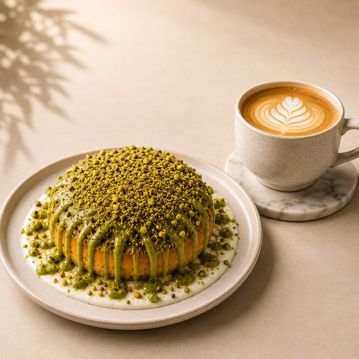 Pistachio Roll + Kahve