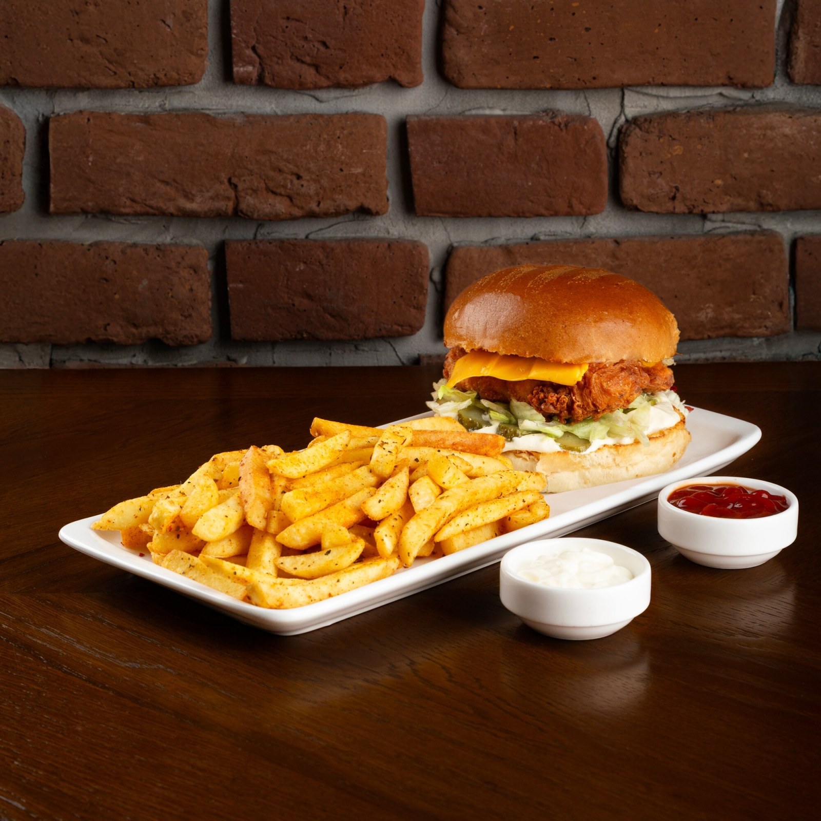 Retro Rota Fried Chicken Burger