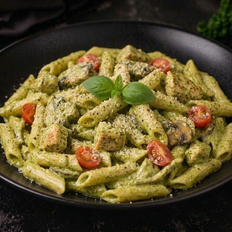 Pesto Soslu Tavuklu Penne