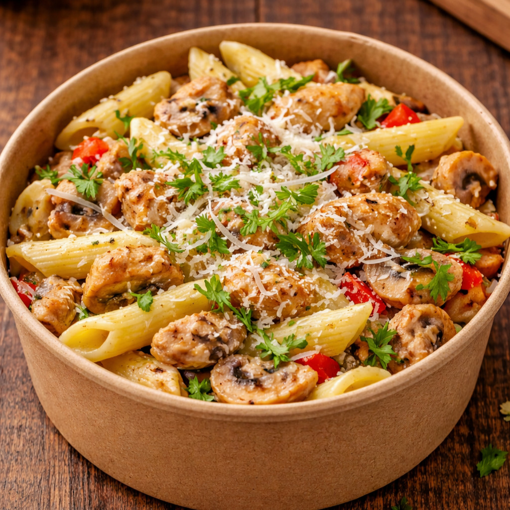 Mantarlı Biberli Penne