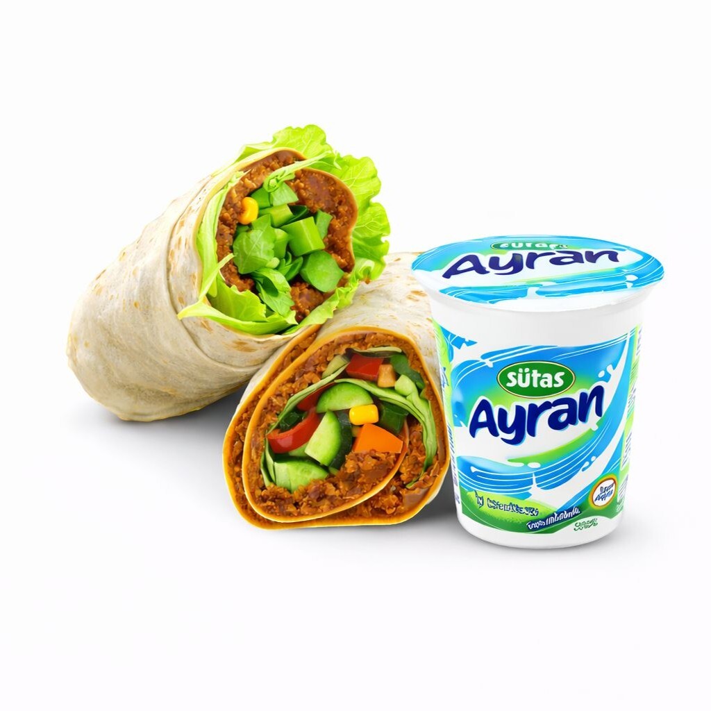 Çiğköfte Mega Dürüm+Büyük Ayran