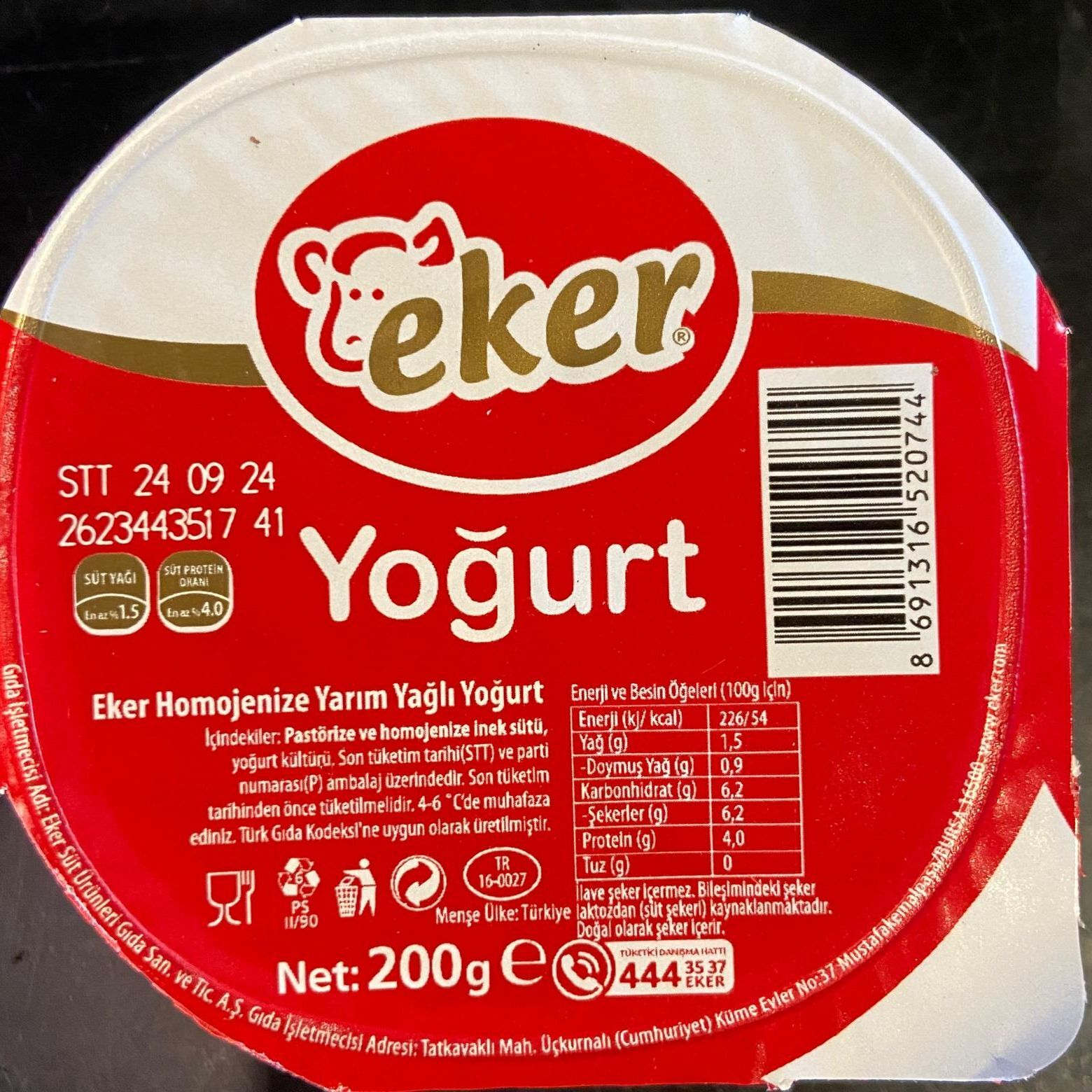 Eker Yoğurt (200 gr.)