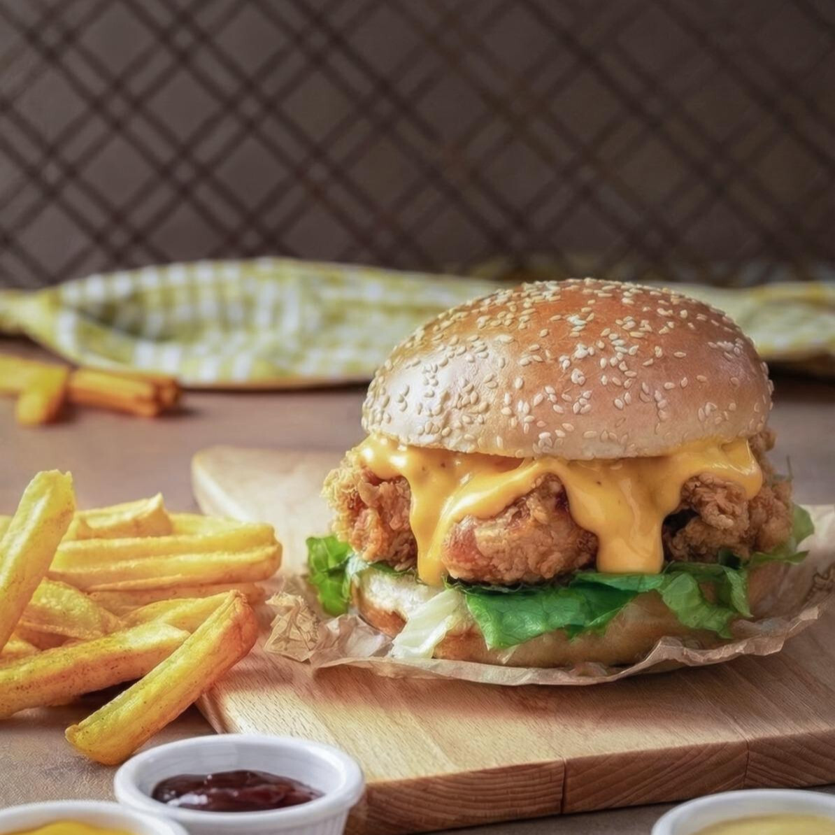 BONKÖR CHEDAR SOSLU TAVUK BURGER