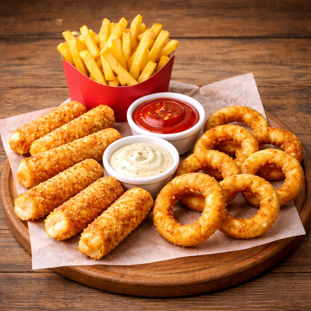 6'lı Sepet( Mozarella Sticks, Soğan Halkası)