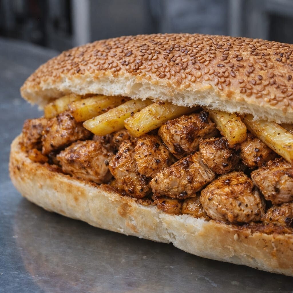 Mangal Tadında Ekmek Arası Tavuk