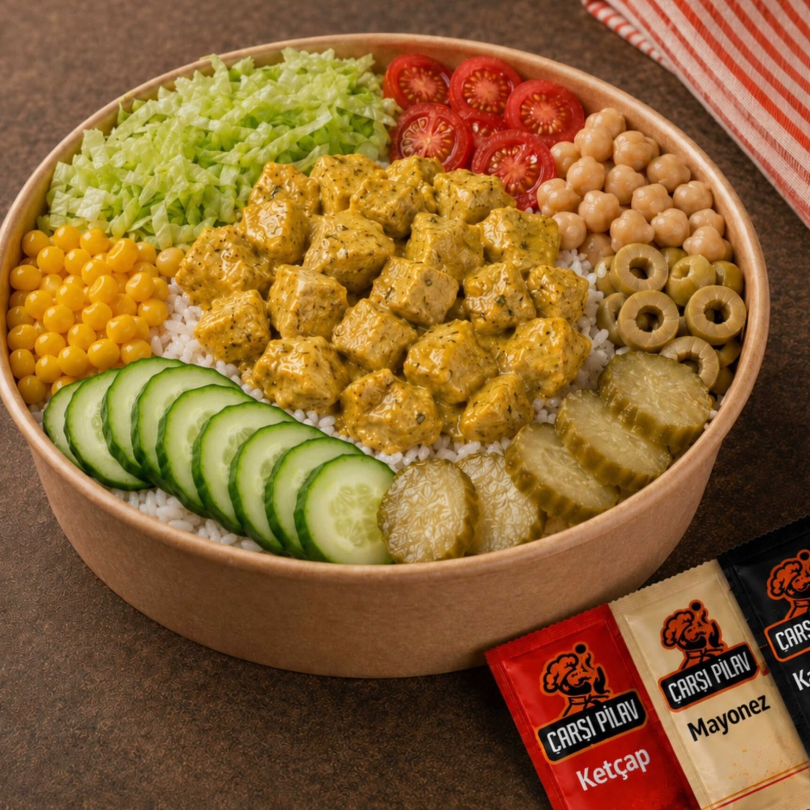 Kekikli Köri Soslu Pirinçli Bowl