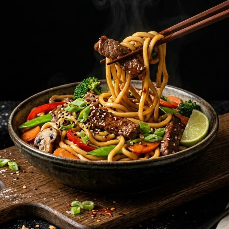 Teriyaki Soslu Dana Etli Noodle
