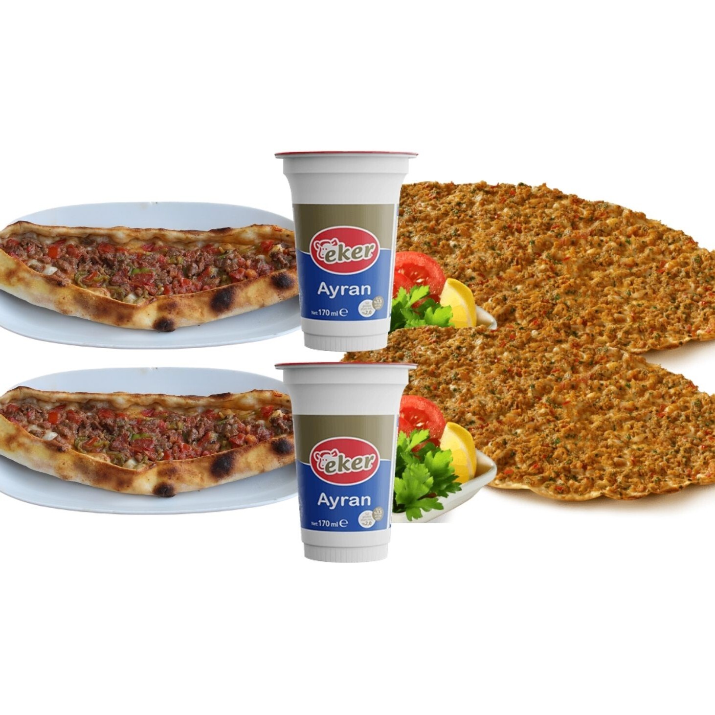 2'li Kuşbaşılı Cantık & 2'li Lahmacun Menü