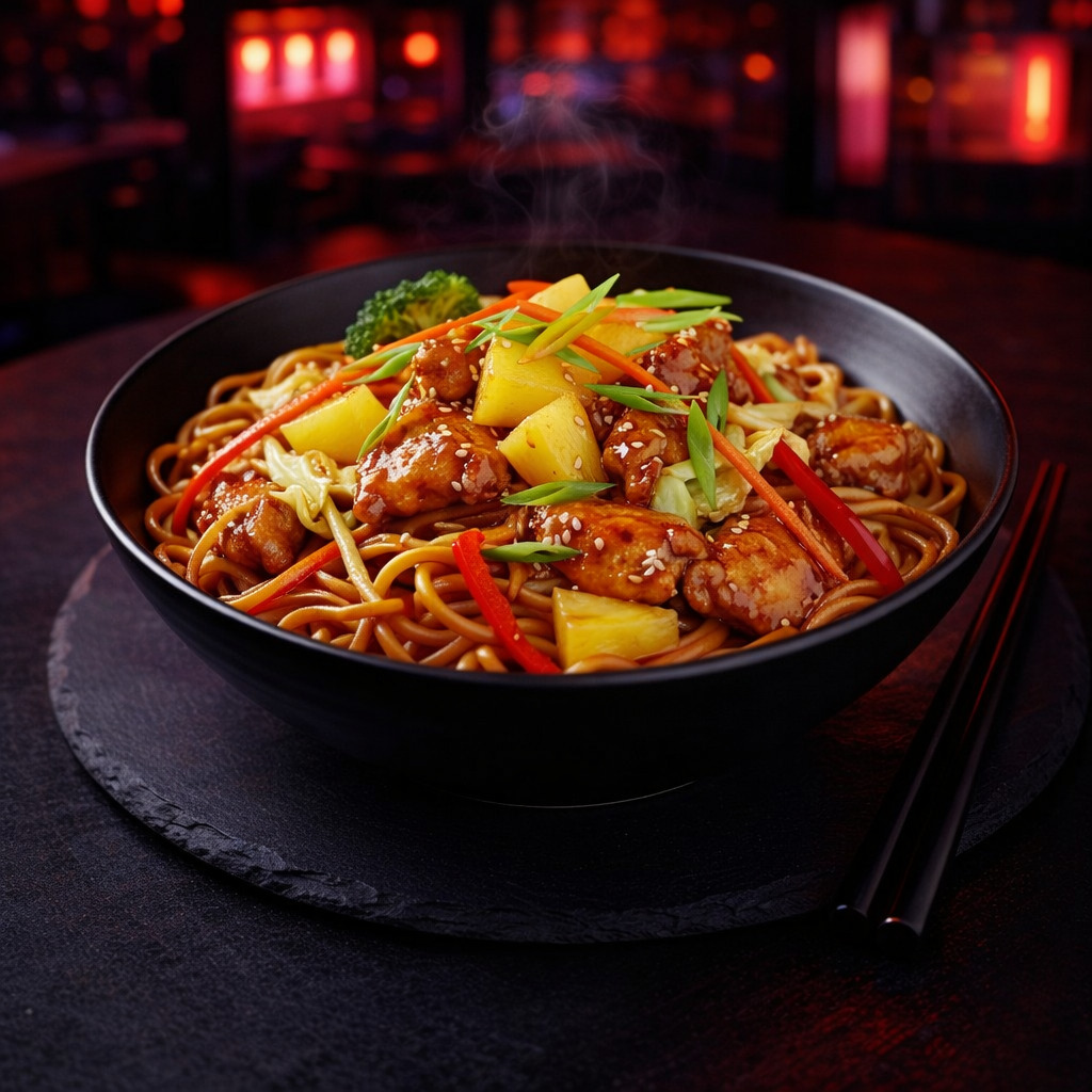 İstiridye Soslu Tavuklu Noodle - Chicken Noodles with Oyster Sauce