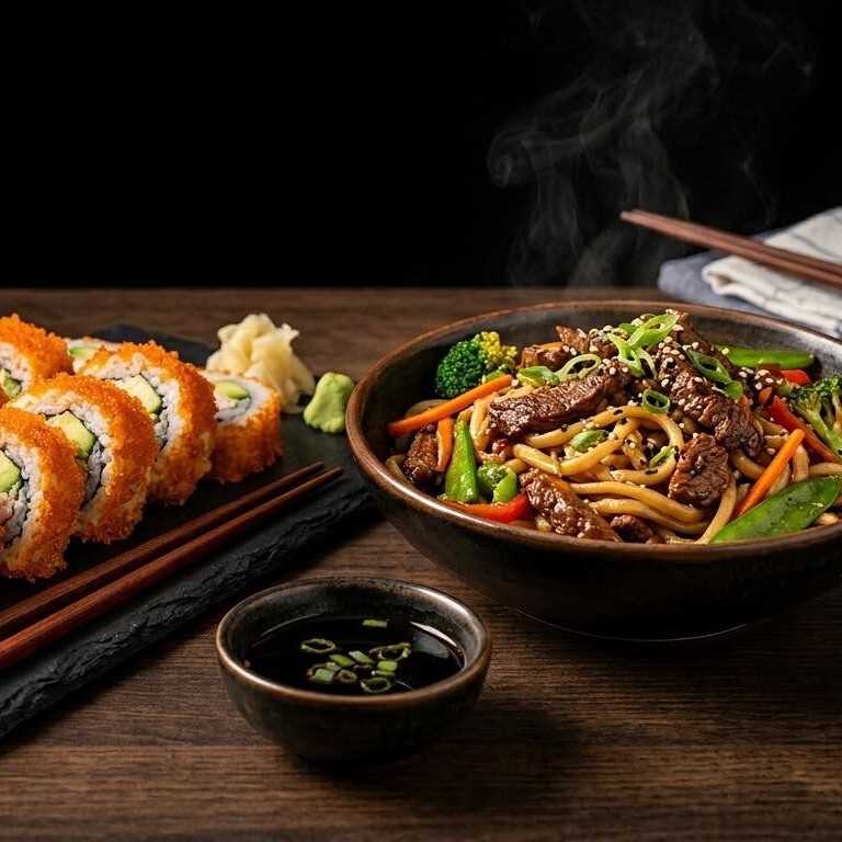 california roll (8 pcs) dana etli noodle + 1 coca cola 330 ml