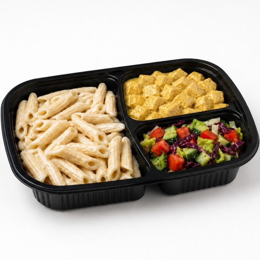 Köri Soslu Tavuk & Kremalı Penne Makarna