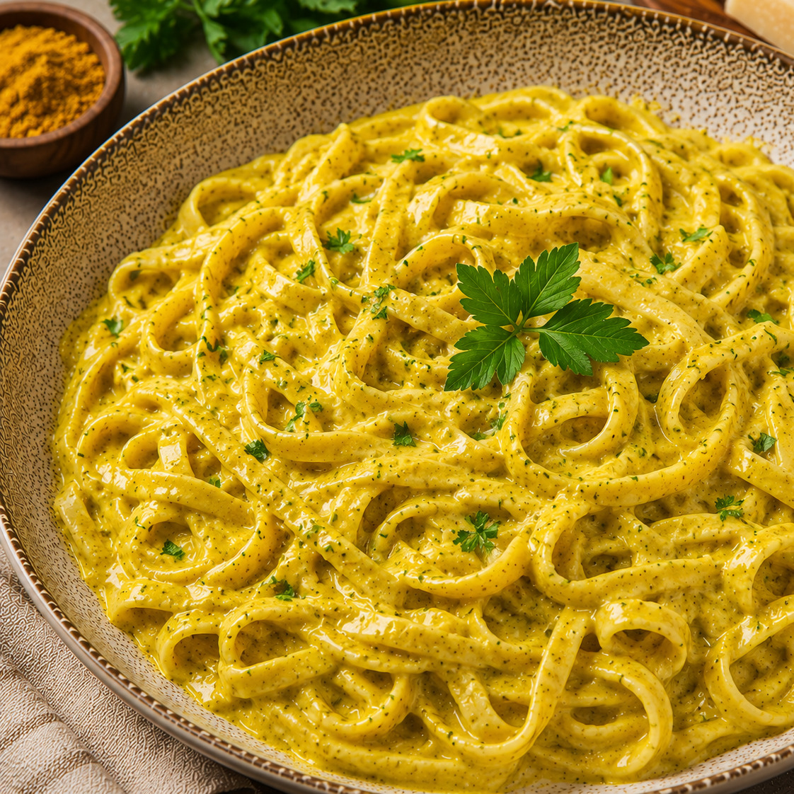 köri soslu futtucine makarna ( 1.5 porsiyon )