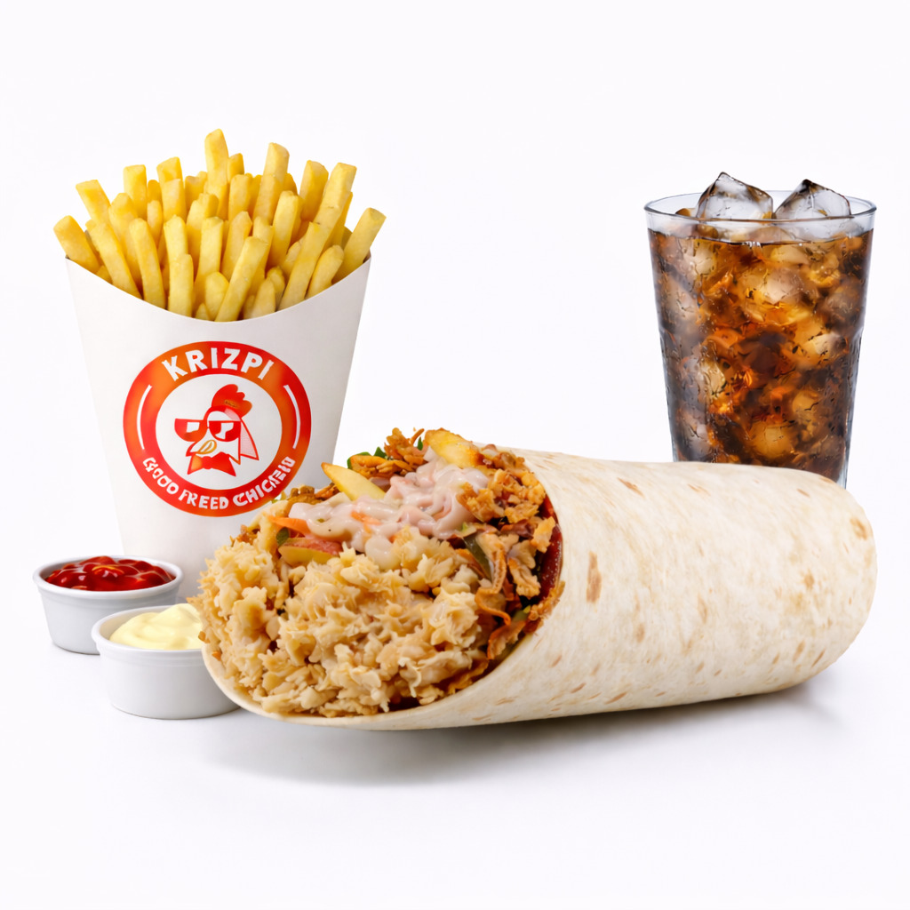 WinBBQ Wrap + İçecek + Patates Kızartması + 2 Adet Sos