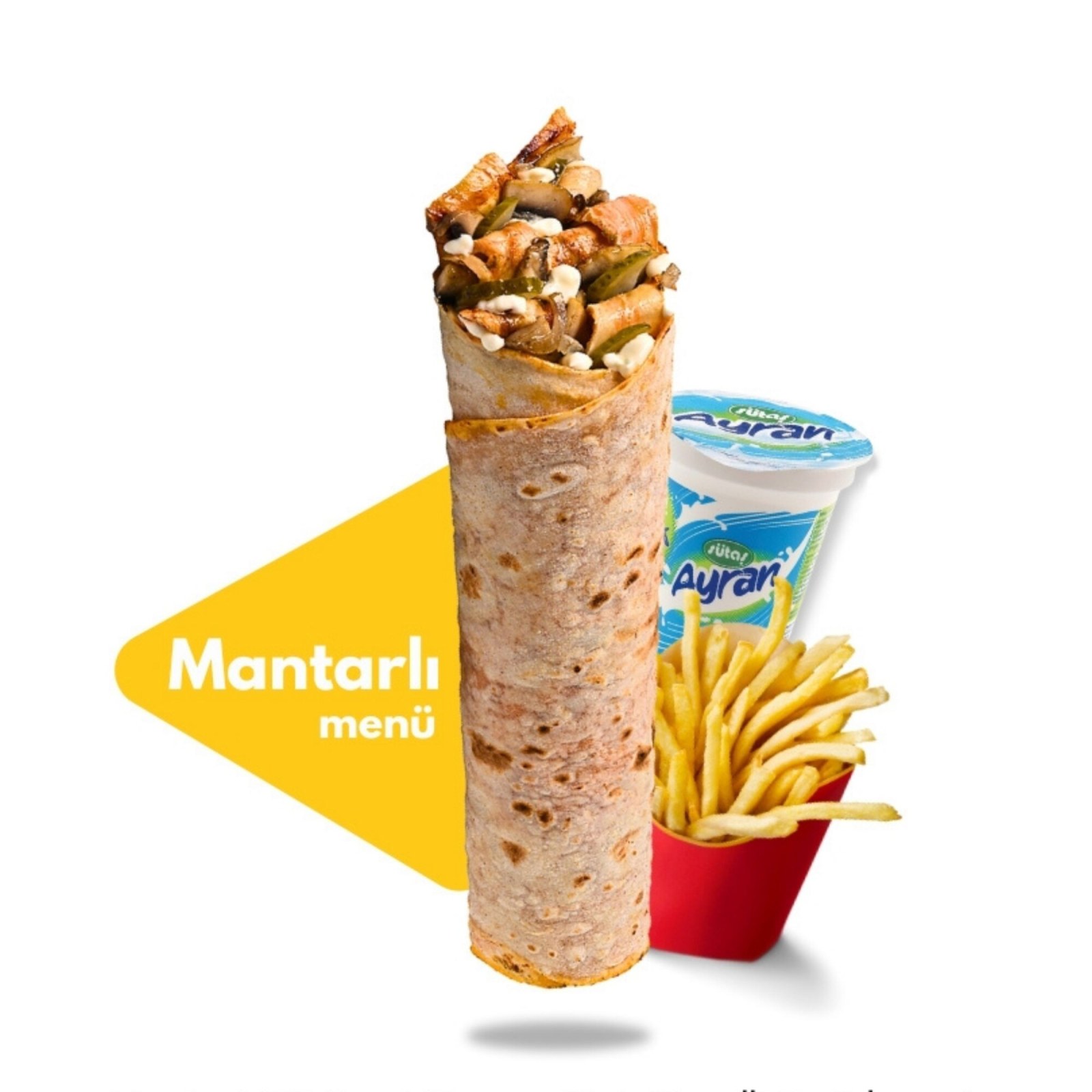Mantarlı Tavuk Döner Dürüm Menü