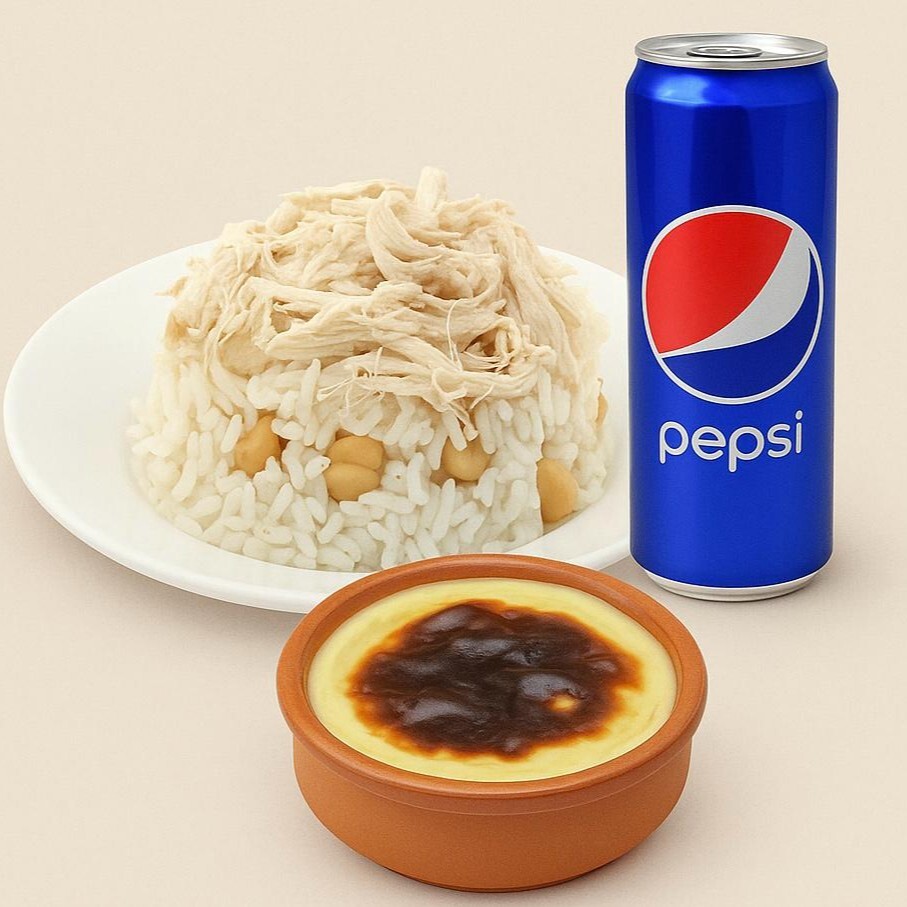 Tavuklu Pilav (1,5 Porsiyon) +Sütlaç+ Kola