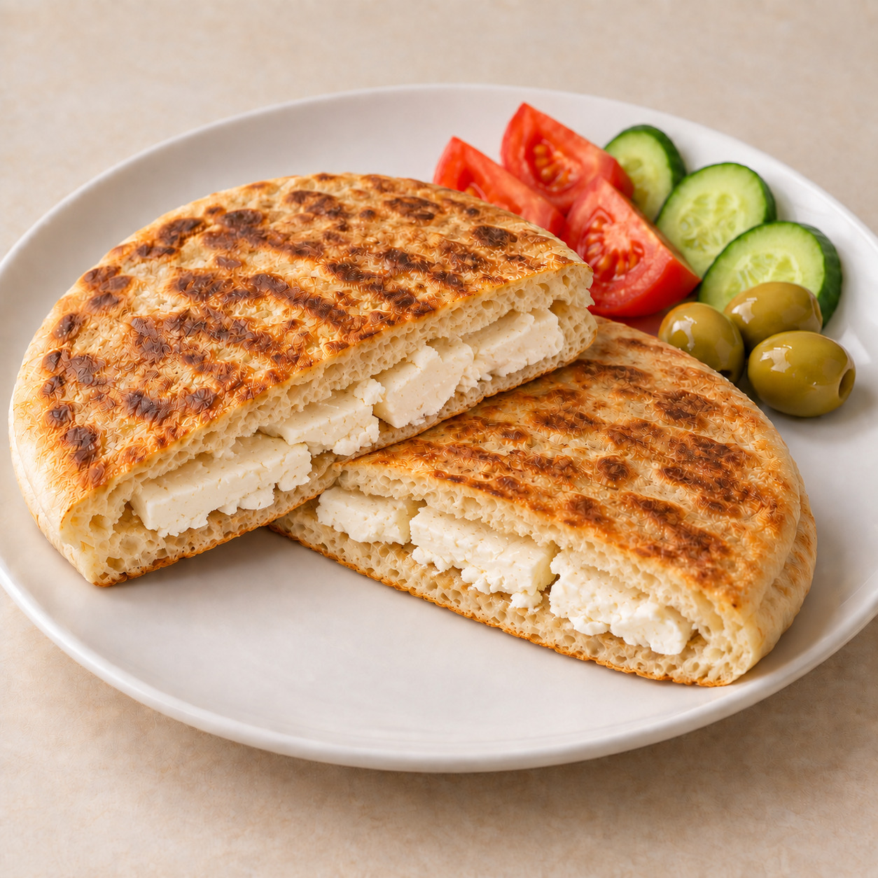 Beyaz Peynirli Bazlama Tost