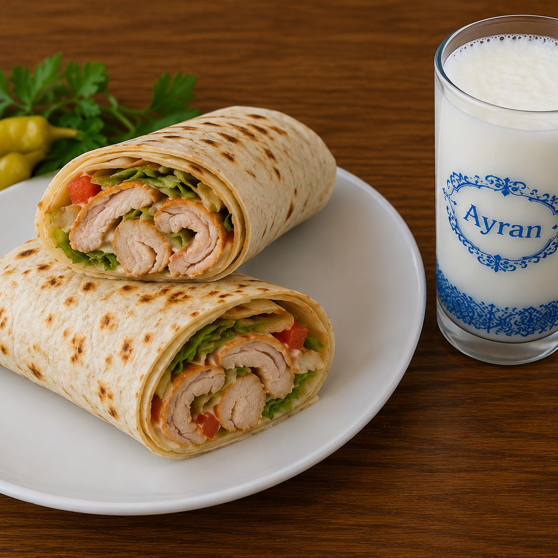 Tavuk Sarma Dürüm+Ayran
