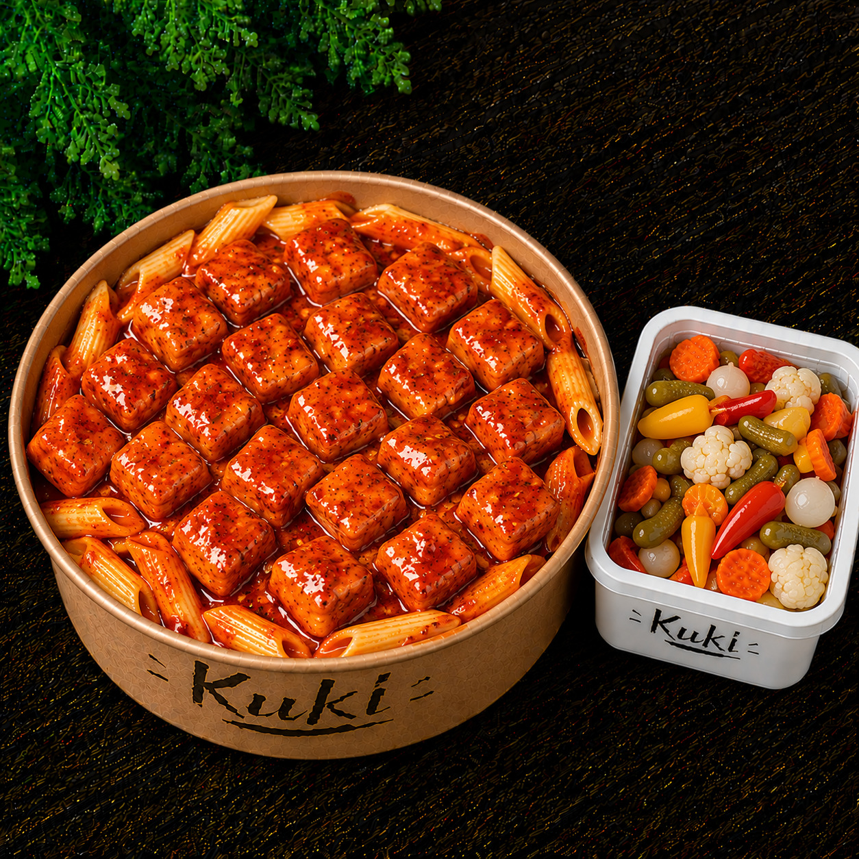 Kuki`nin Acı Soslu Tavuk Makarna toplam 500gr