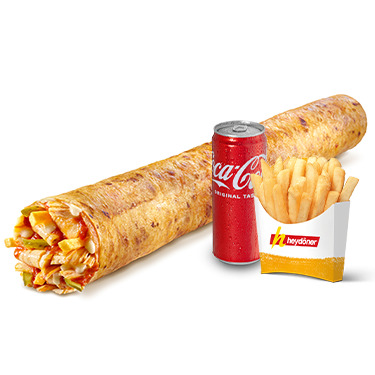 Tavuk Döner Mega (L) + Patates Kızartması(Küçük) + Coca Cola (33 cl.)