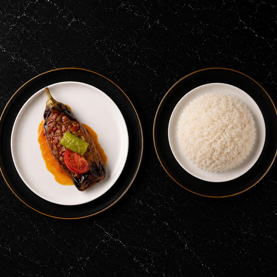 Patlıcan Karnıyarık & Pirinç Pilavı