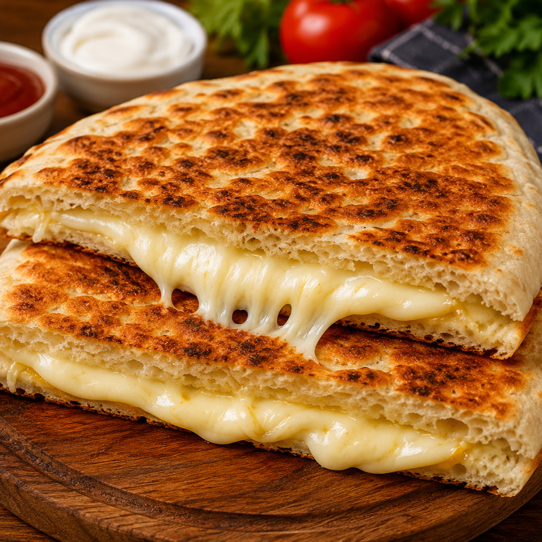 Double Kaşarlı Bazlama Tost