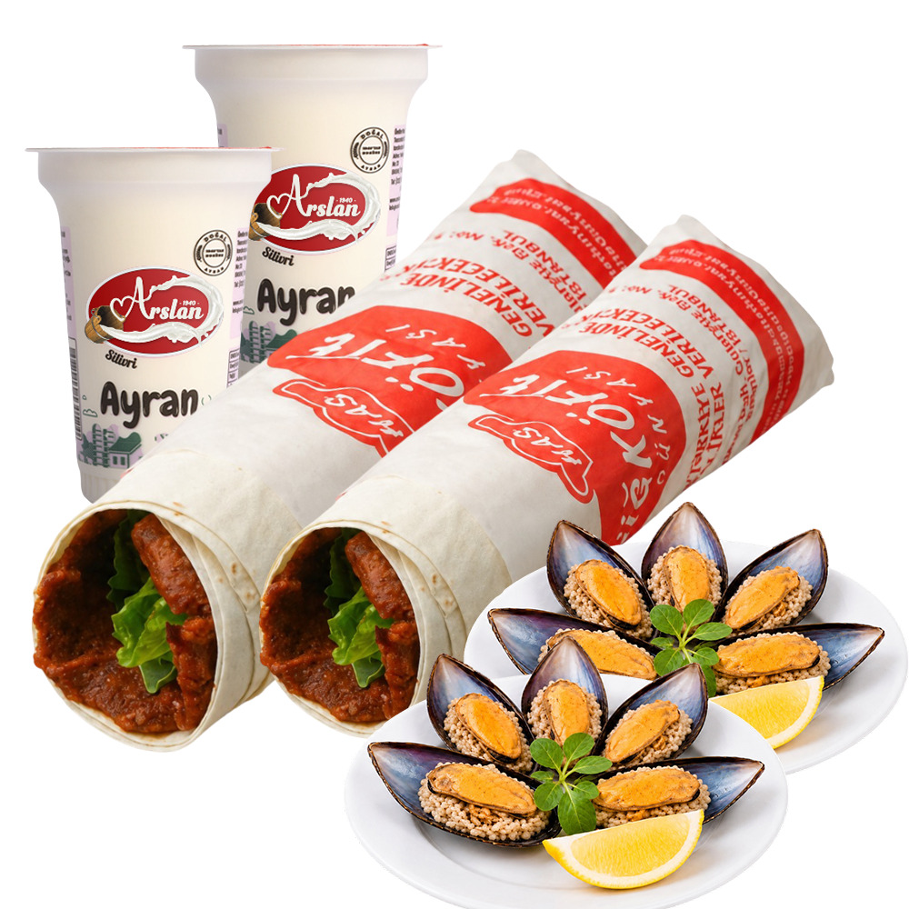 Çift Çiğ Köfte Dürüm Midye Menü