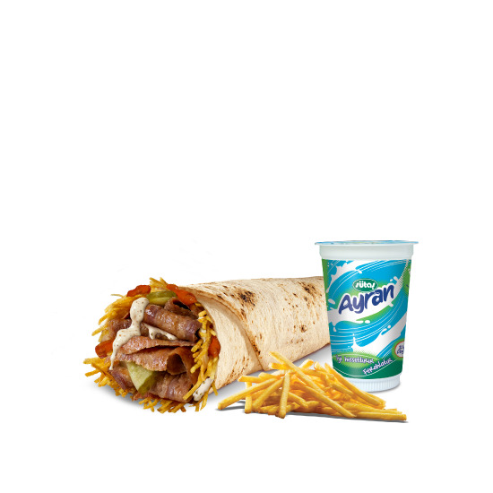 Gyro Soslu Dürüm Et Döner Menü