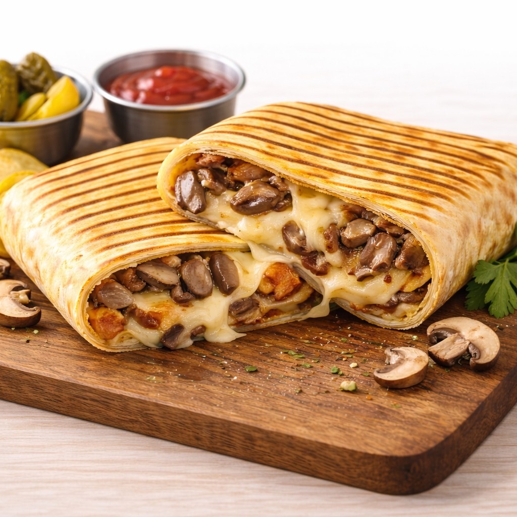 Mantarlı Dürüm Tost