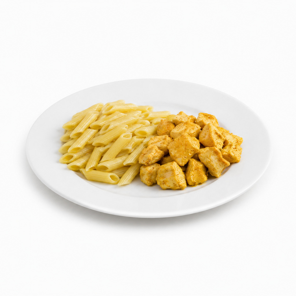 Kremalı Köri Soslu Tavuk & Tereyağlı Penne Makarna