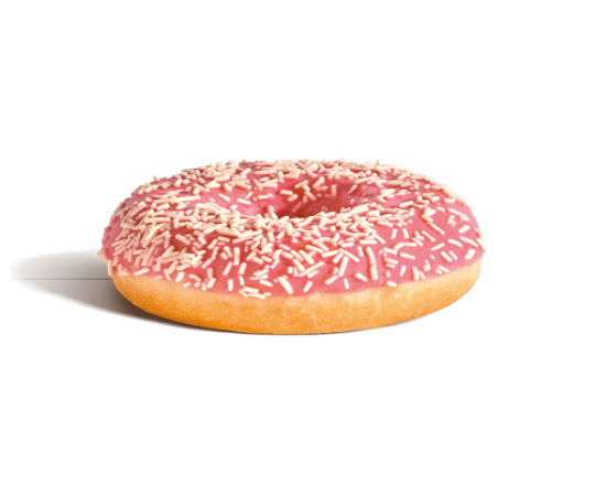 Çilekli Beyaz Çikolata Süslemeli Donut