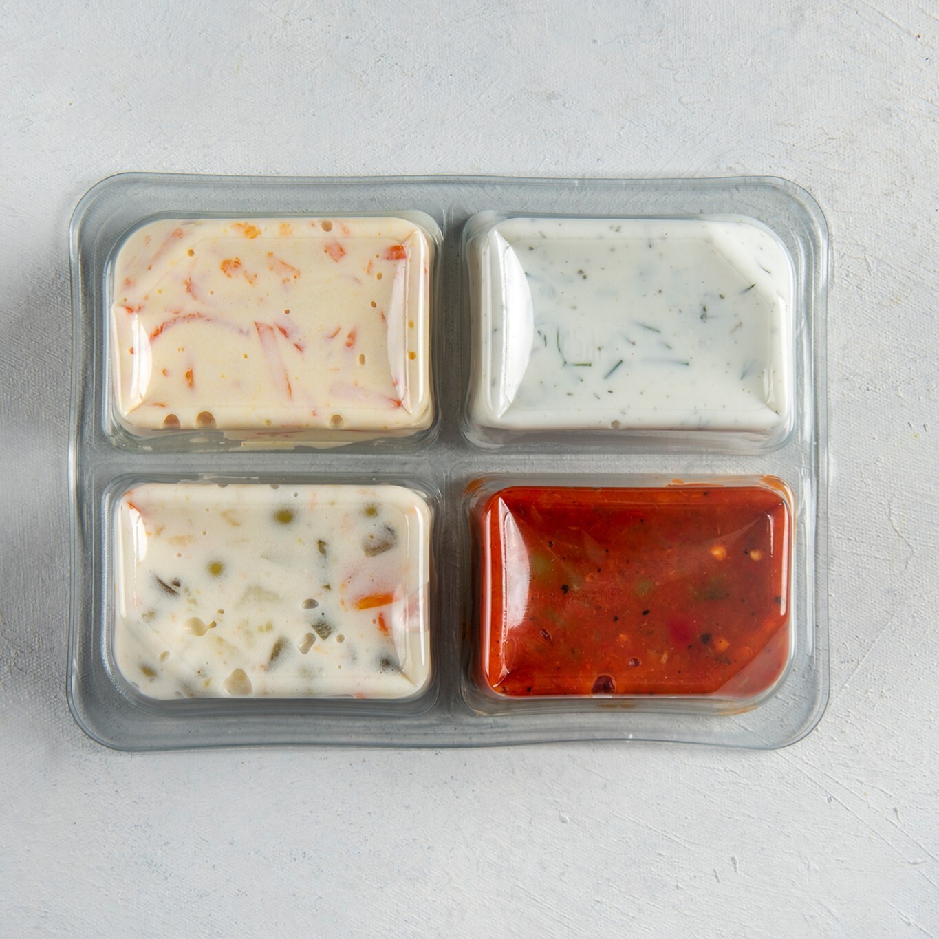 4'lü Meze Haydari - Havuç Tarator - Acılı Ezme - Amerikan Salatası 360 gr