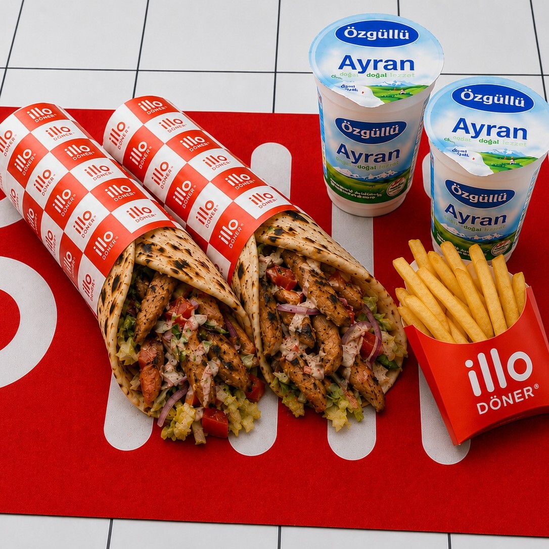 2 Tavuk Dürüm & 1 Patates Kızartması & 2 Ayran