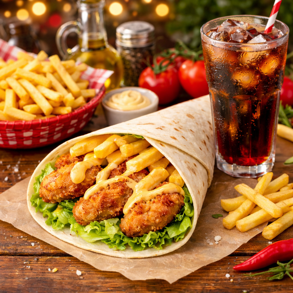 Cheddar Soslu Çıtır Tavuk Dürüm