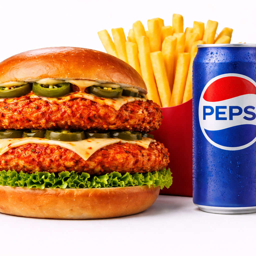 Dubleks Mr Hot Chicken Burger Menü