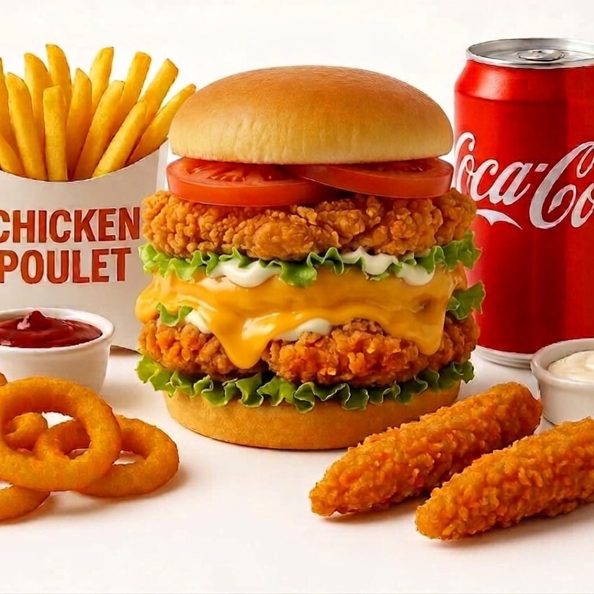 Pou Double Burger Menü