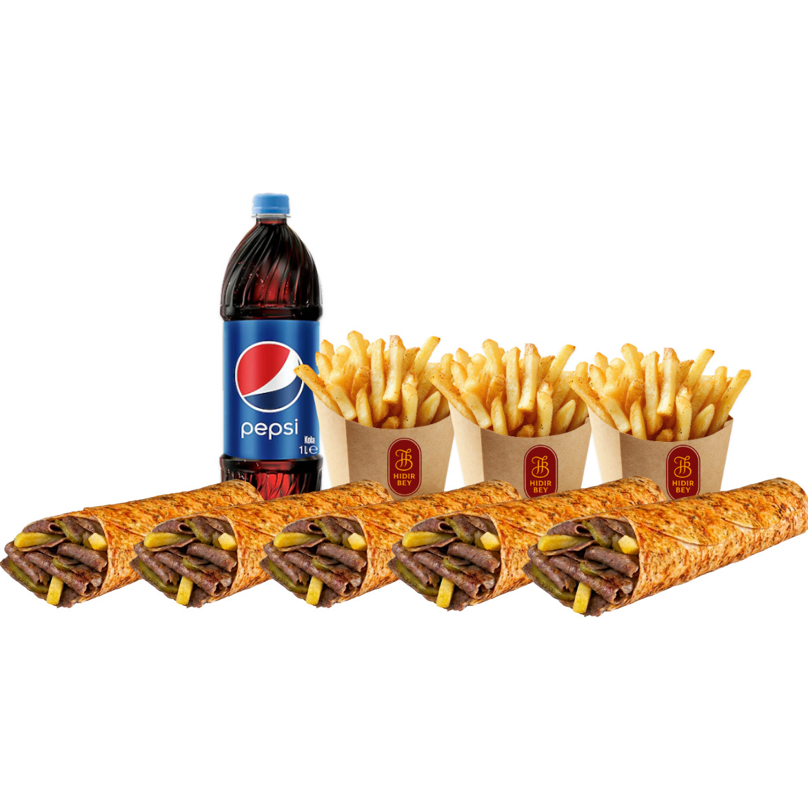 5'li Et Döner Medium Dürüm Menü