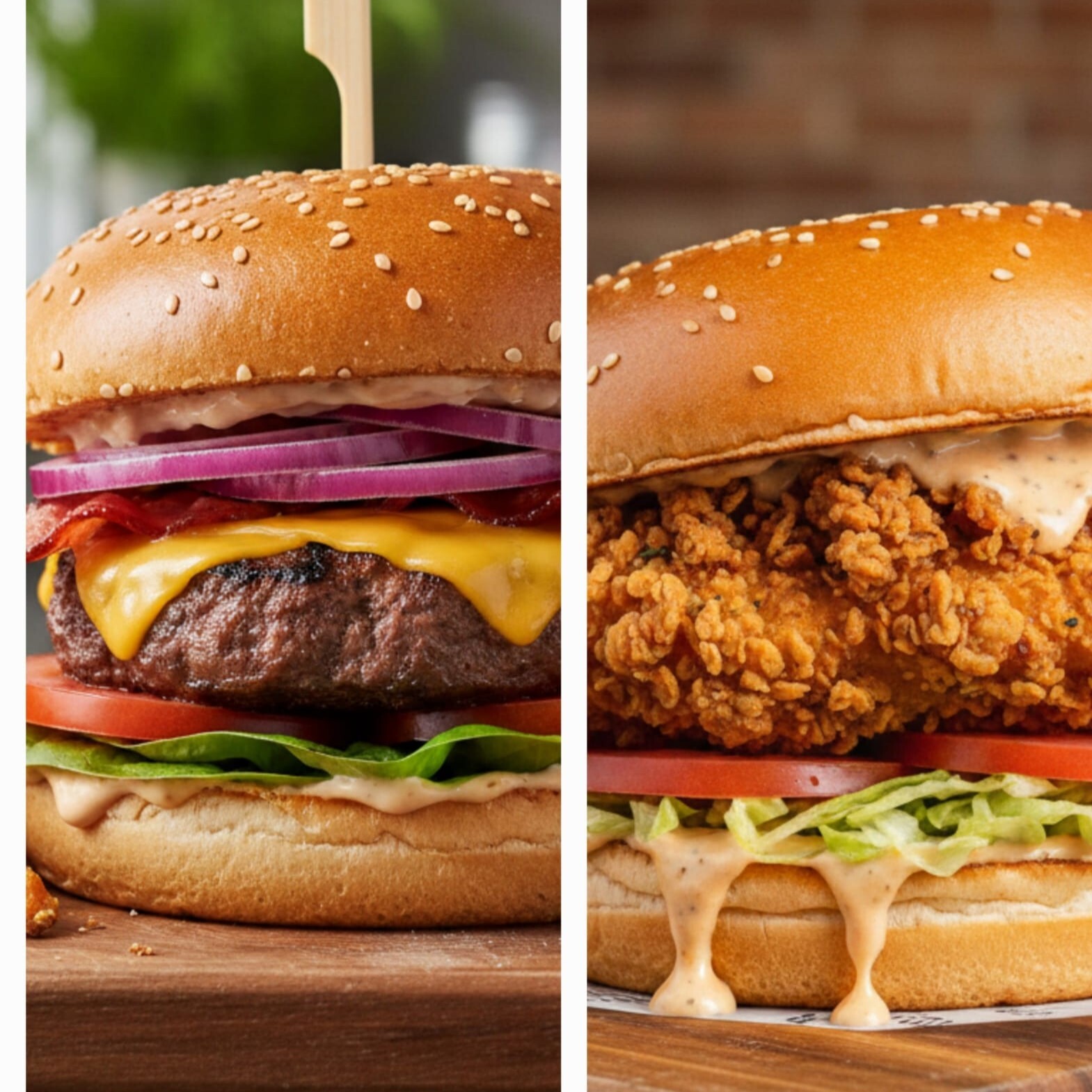 Klasik Burger + Çıtır Tavuk Burger