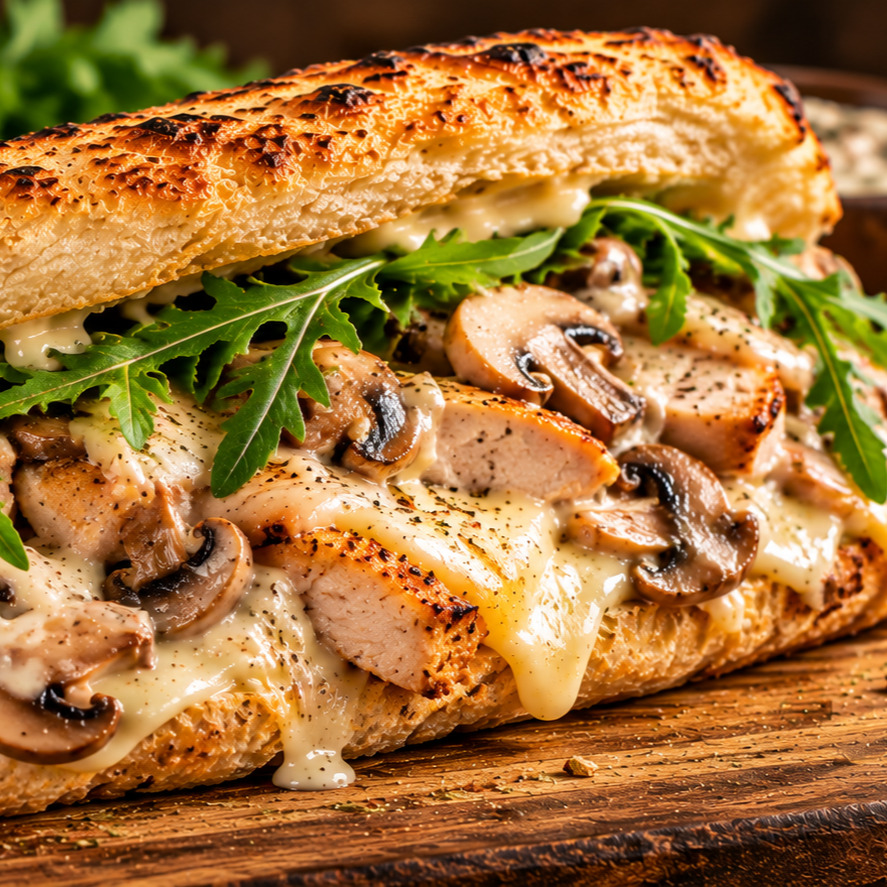 hamurhane mantar kremalı tavuklu sandwich