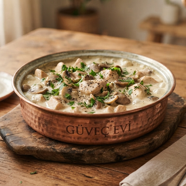 Güveç Evi’nden Kremalı Mantarlı Tavuk