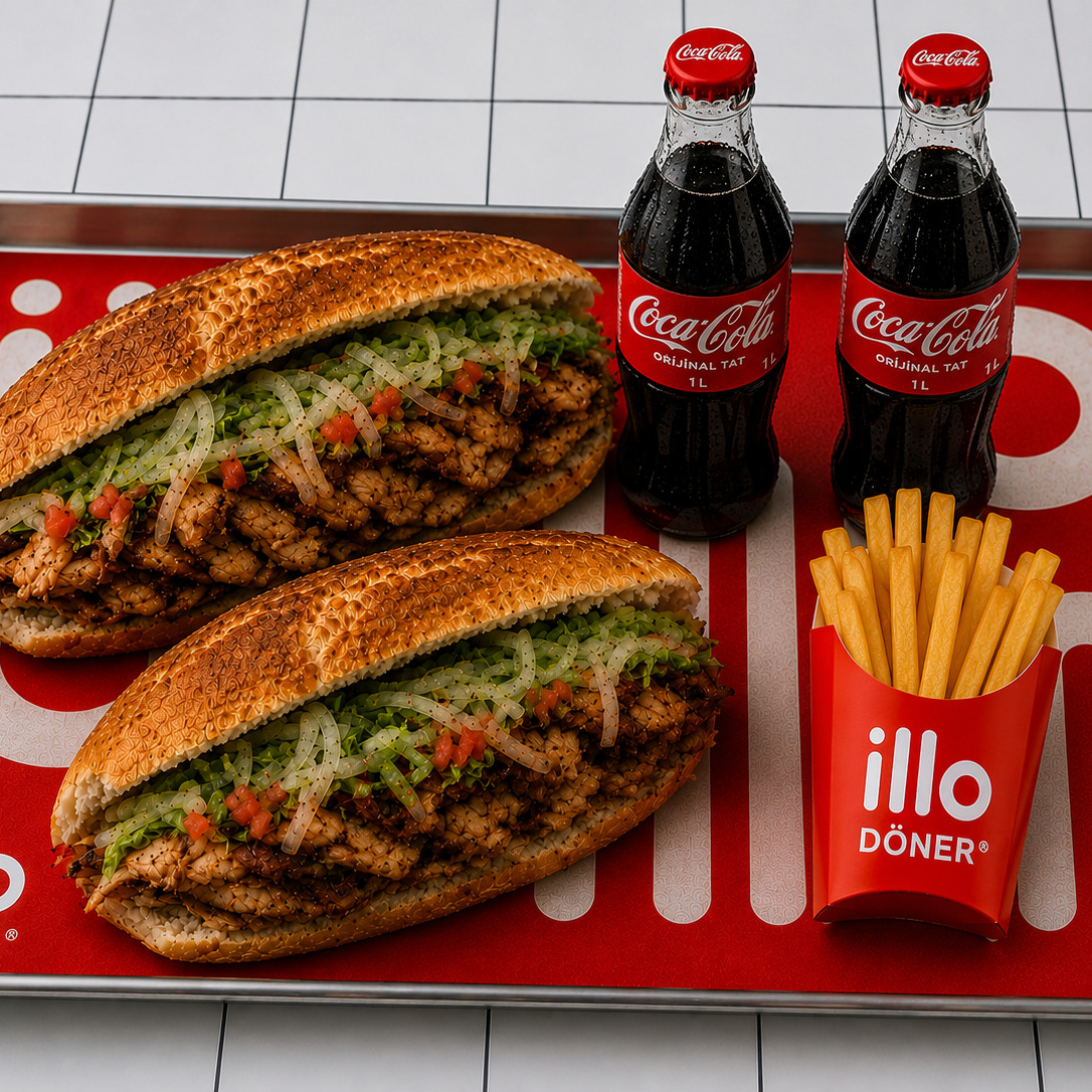 2 Ekmek Arası Tavuk Döner & 1 Patates Kızartması & 2 Kola