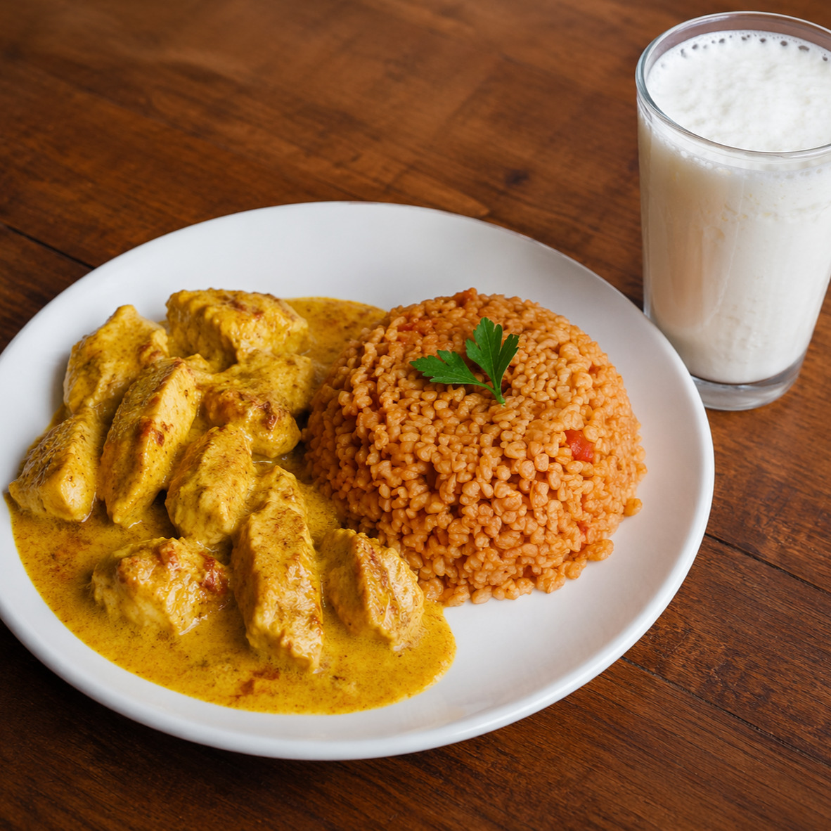 Soslu Tavuk+Pilav+Ayran