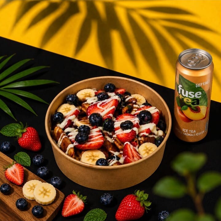 Waffle Bowl Kova Bol Taze Meyveler 330 ml Fuse Tea