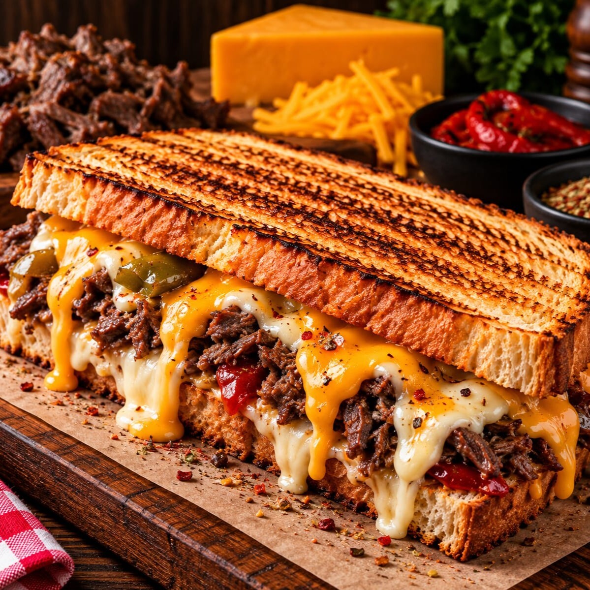 Kavurmalı Cheddarlı Tost