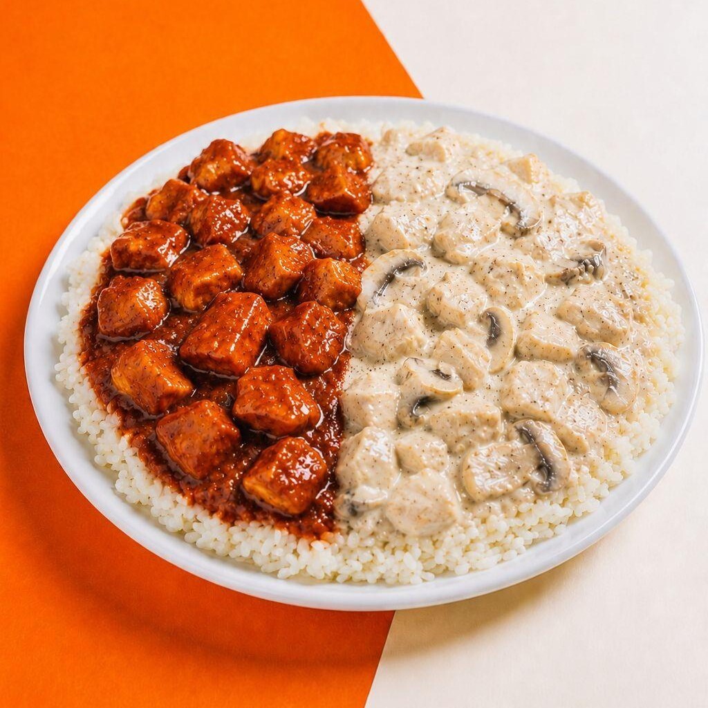 Barbekü & Kremalı Mantarlı Tavuk Pilav Mİx