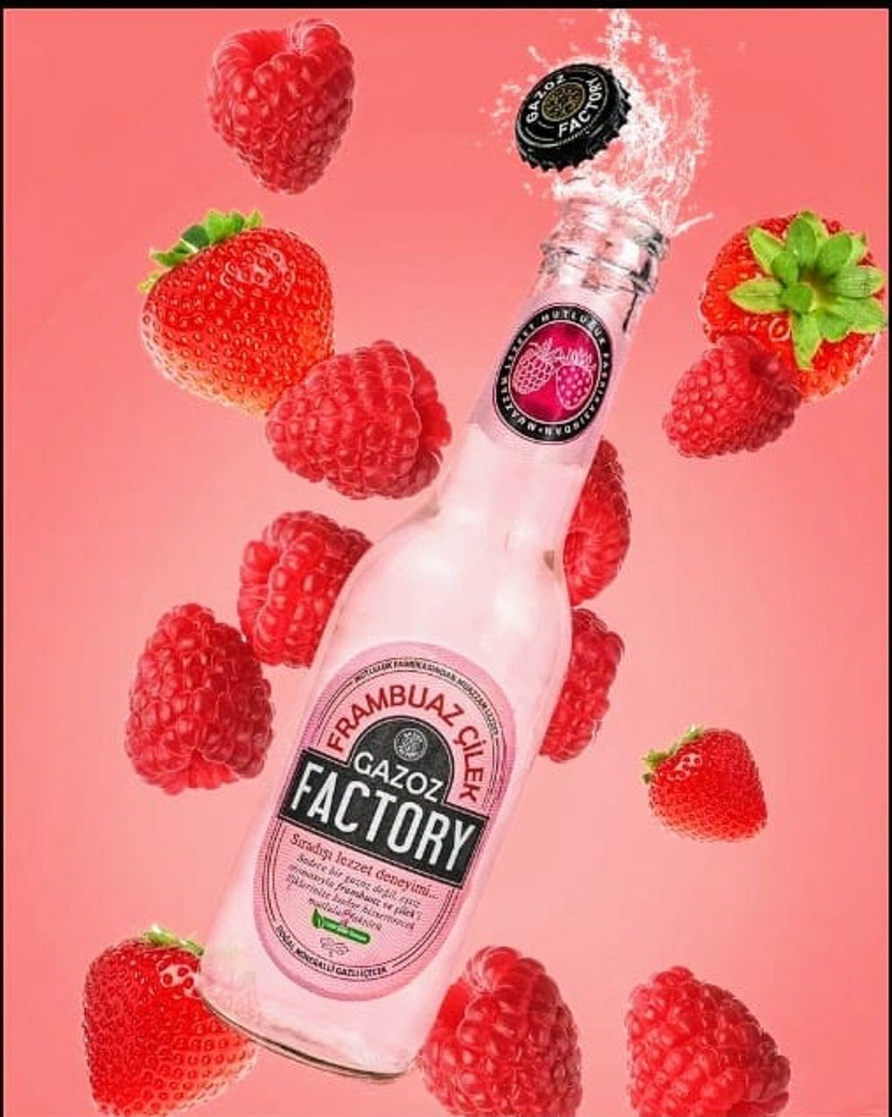 Factory Gazoz Frambuaz Çilek