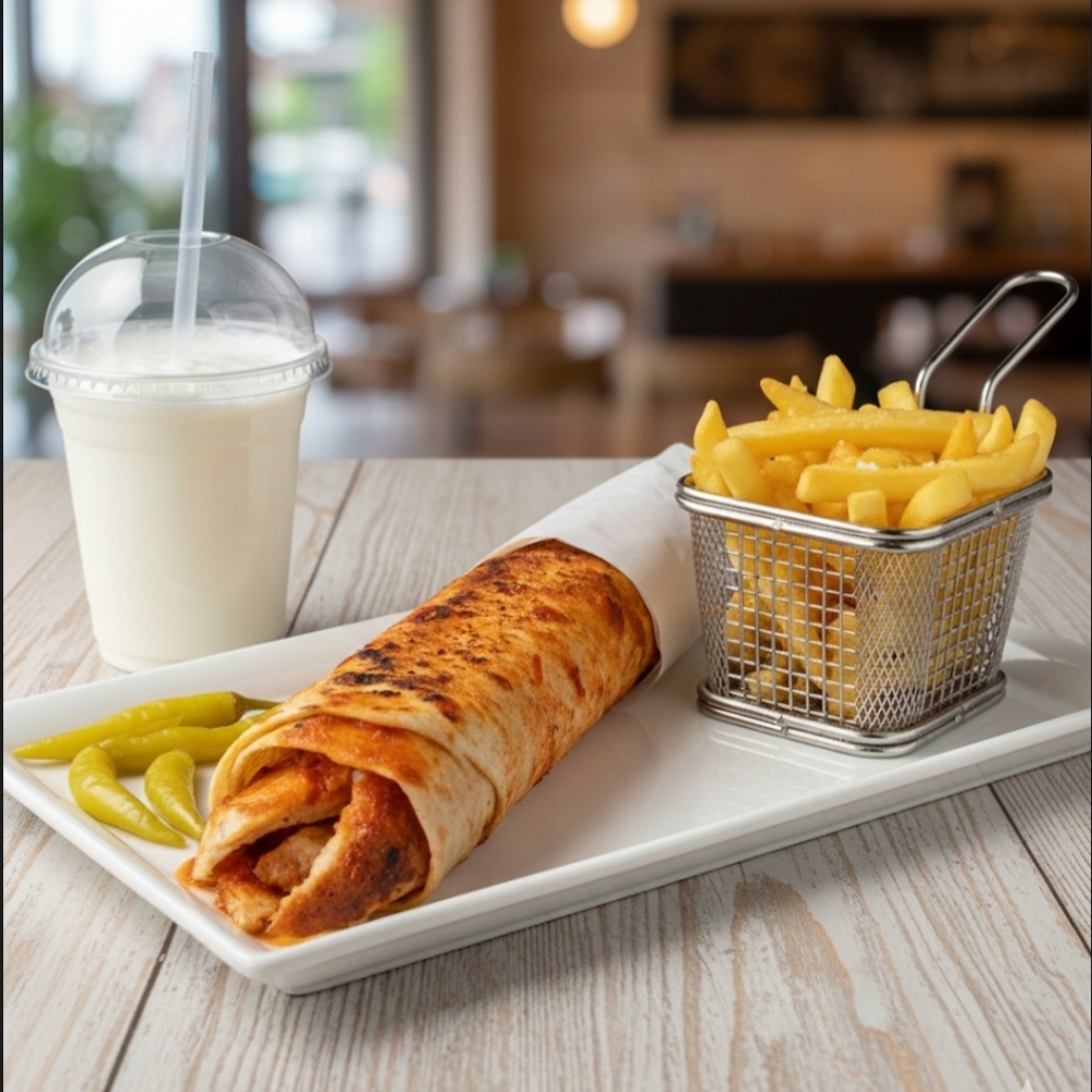 Doyurucu Hatay tavuk döner menü (AYRAN )