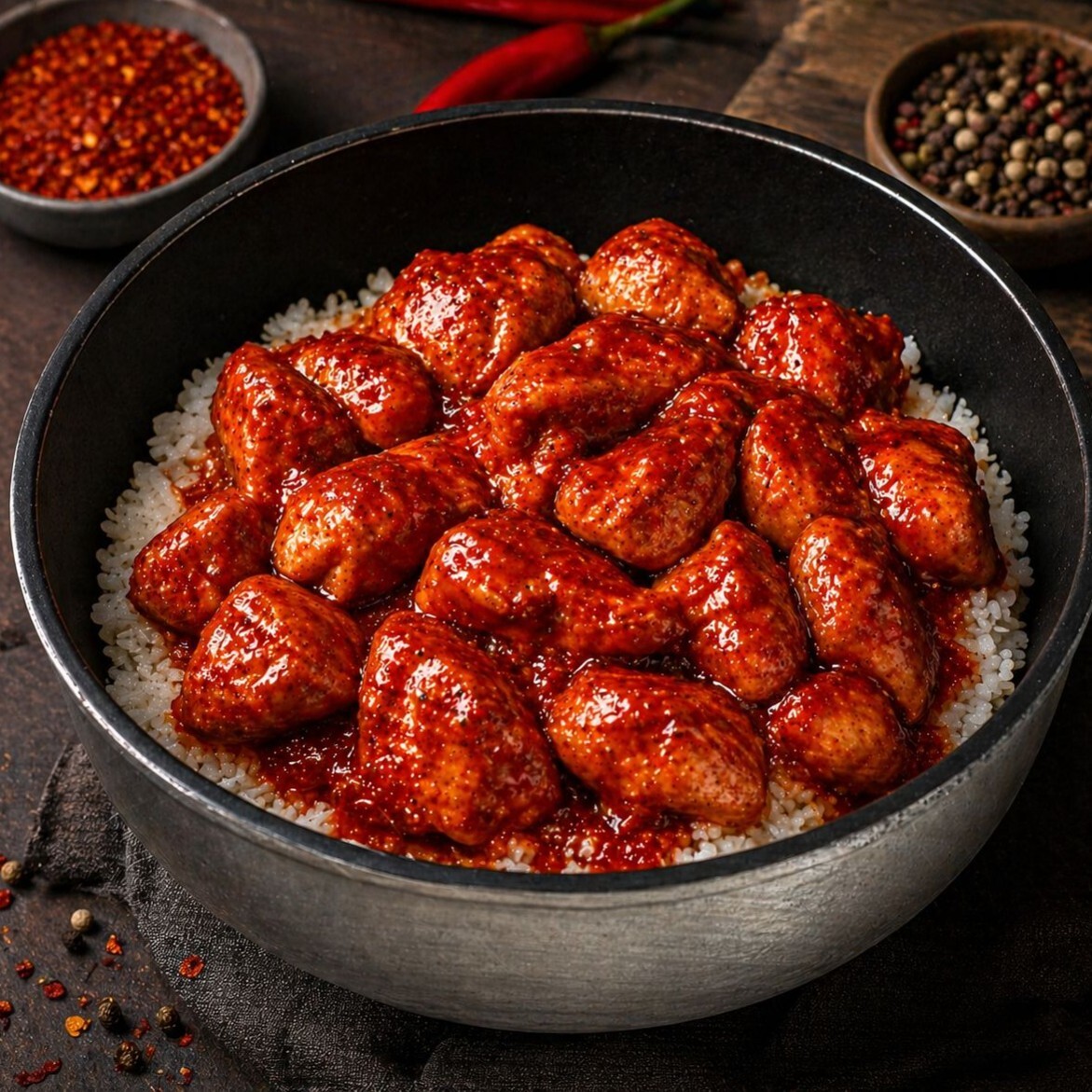 Acı Soslu Tavuk Pilav
