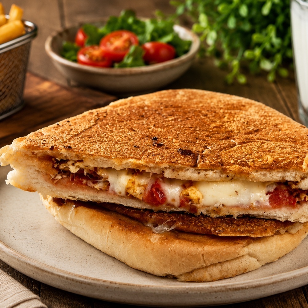 Yumurtalı Sanayi Tostu Karışık (Baton Ekmeği) Salçalı