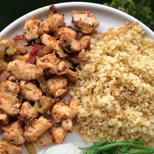 Arap Tavuk Tava+Bulgur Pilavı+Ayran+Salata